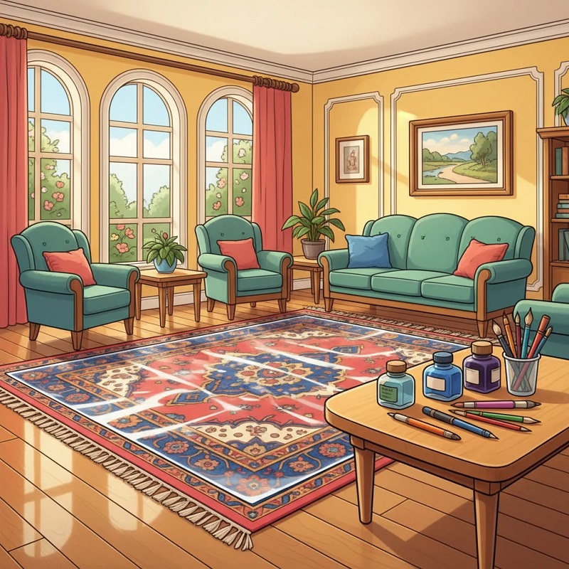 نحوه پاک کرده لکه جوهر از روی فرش ماشینی و دستباف